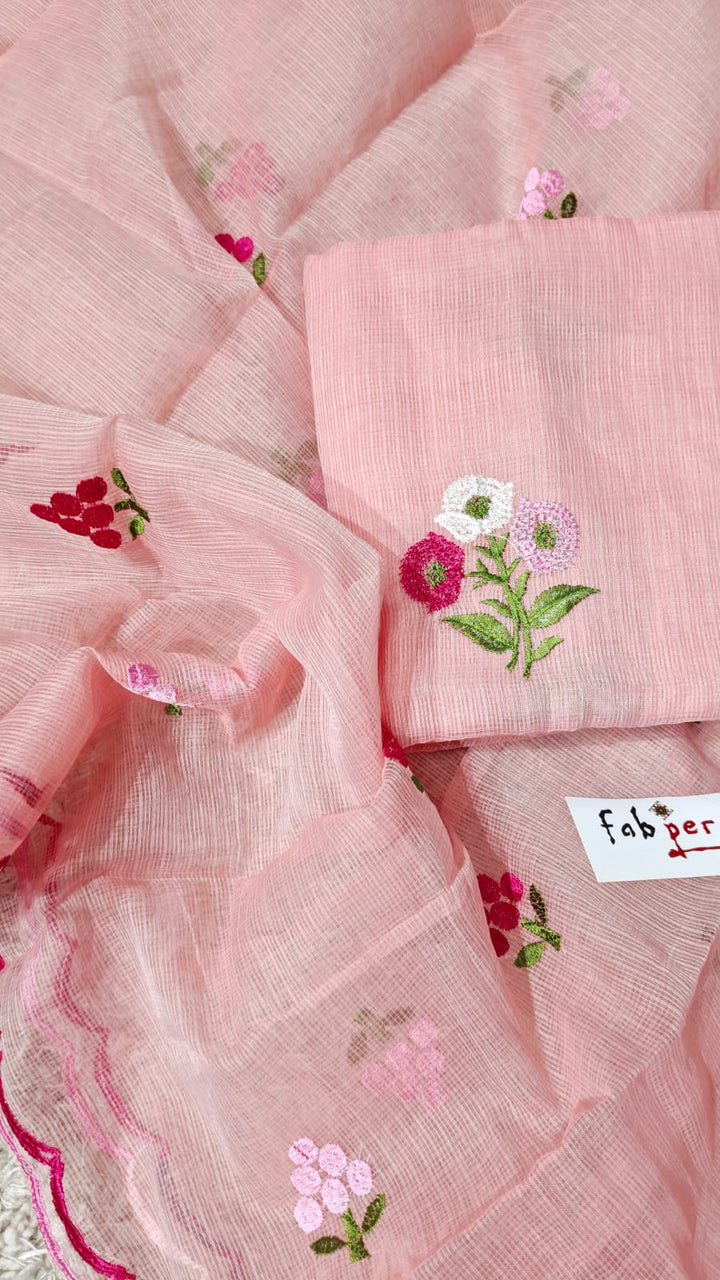 Kota Doriya Embroidery work Unstitched Suit