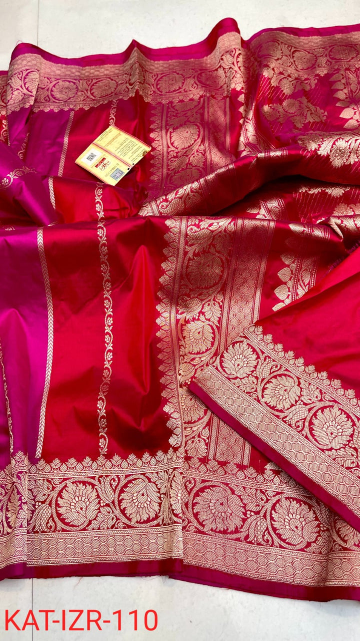 Pure Katan silk Saree with Antique Zari Work Saree.