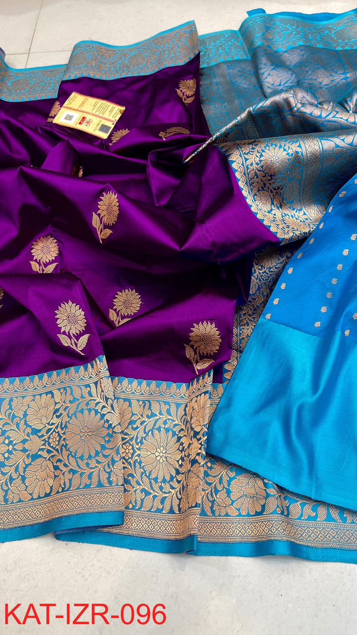 Pure Katan Silk Saree With Antique Zari Work Saree.