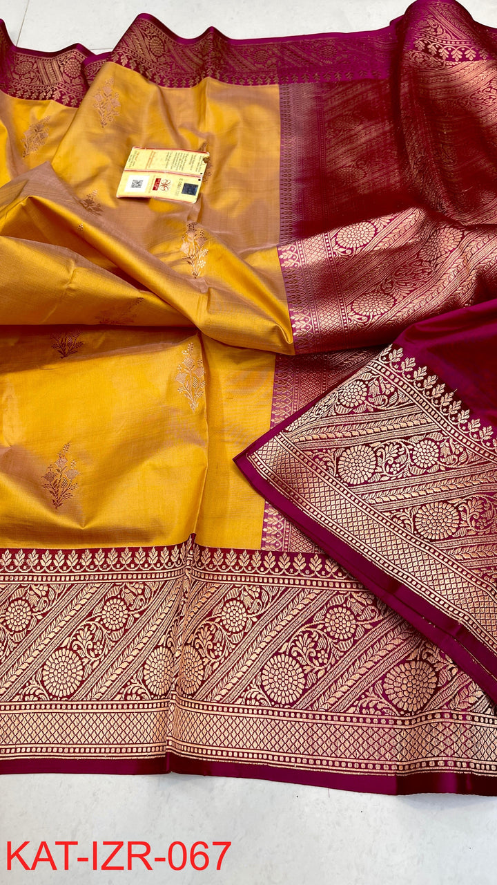 Pure Katan silk Saree with Antique Zari Work Saree.