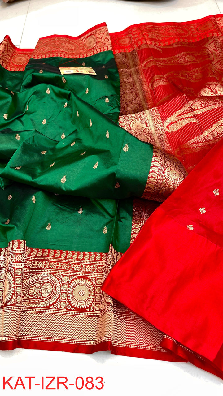 Pure Katan silk Saree with Antique Zari Work Saree.