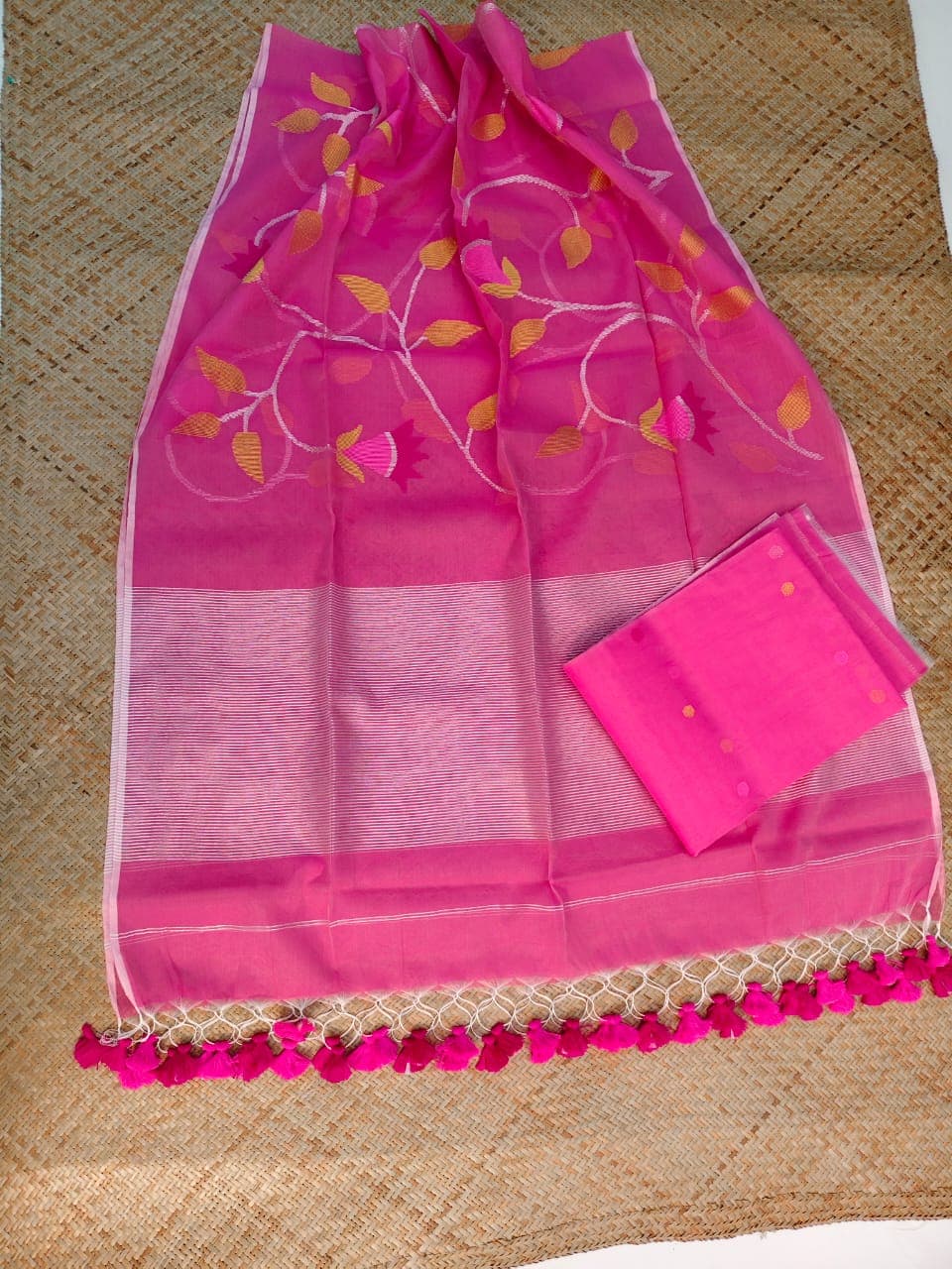 Pure Muslin Jamdani Work 2 pc Unstitched Suit