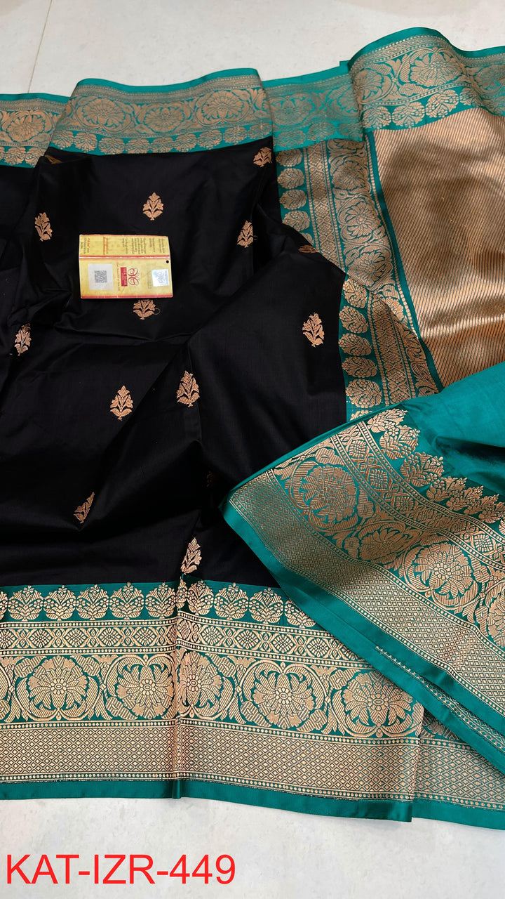Pure Katan Silk Saree With Antique Zari Work Saree.