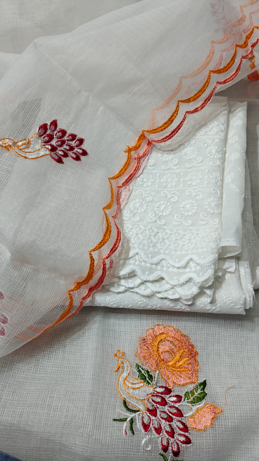 Pure Kota Doriya Resham Work Unstitched Suits