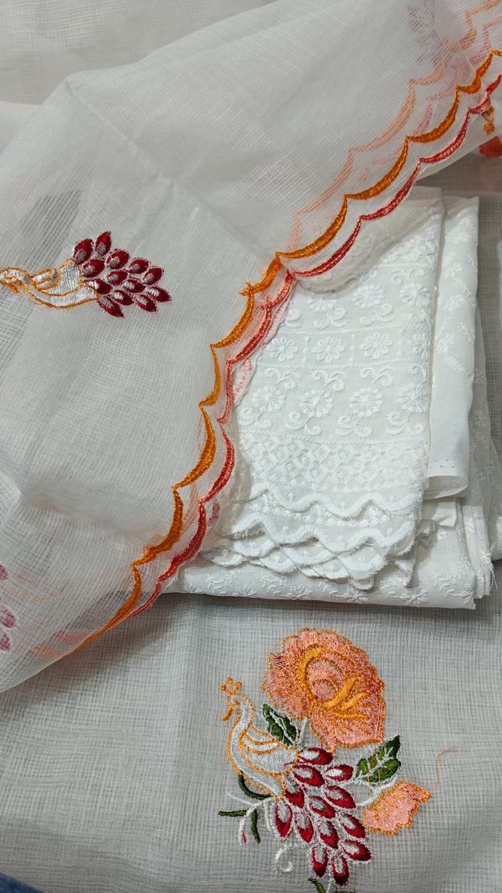 Pure Kota Doriya Resham Work Unstitched Suits