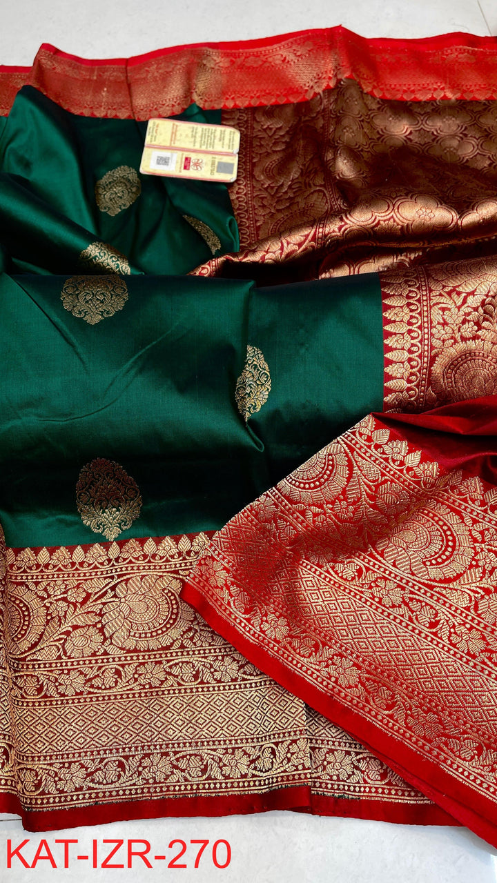 Pure Katan Silk Saree With Antique Zari Work Saree.