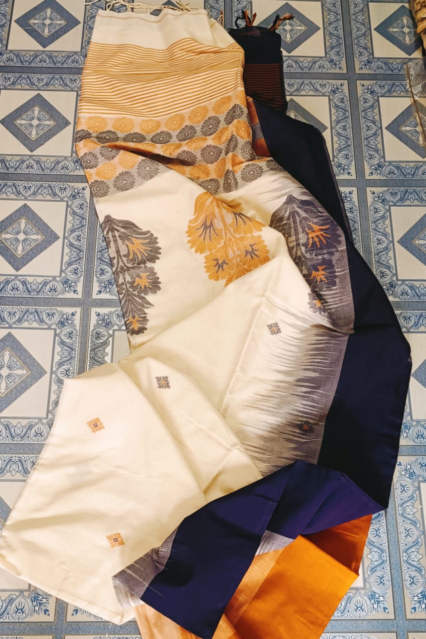 Pure Cotton jamdani Saree With Running Blouse  . ( Length- 6.3 meter