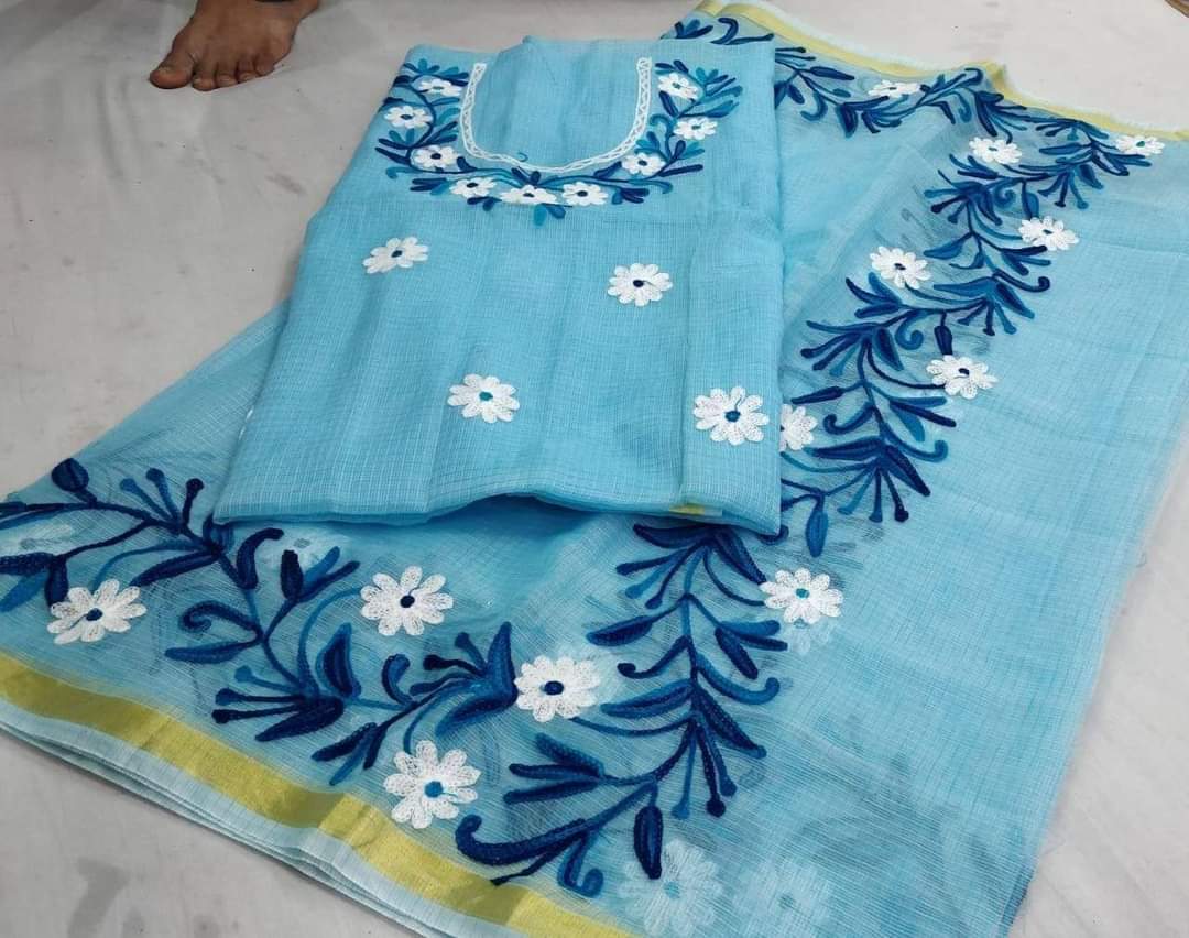 Kota Doriya Embroidery work 3-pc Unstitched Suit.