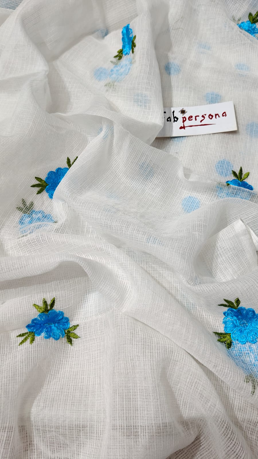 Pure Kota Doriya Embroidery Unstitched Suit With Embroidery Dupatta