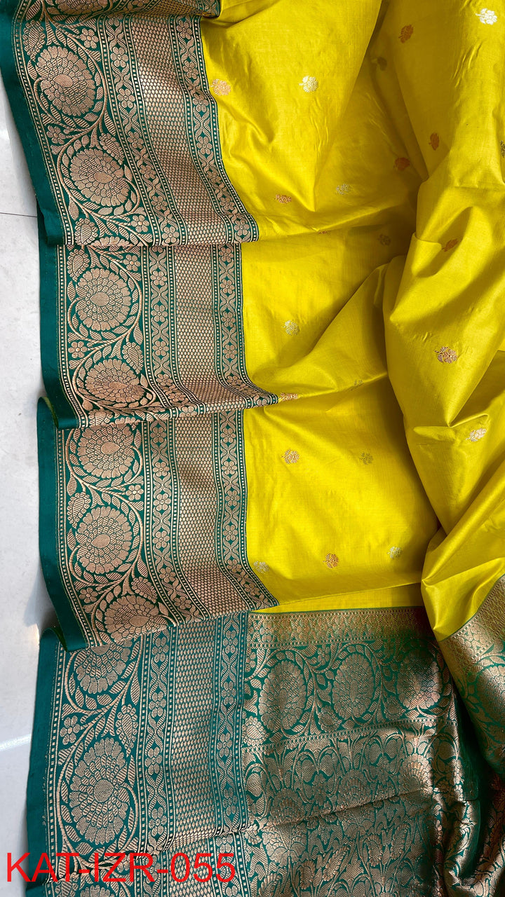Pure Katan silk Saree with Antique Zari Work Saree.