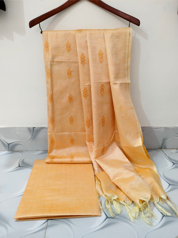 Bhagalpuri Khhadi Cotton Silk Weaving Unstitched Suit .
