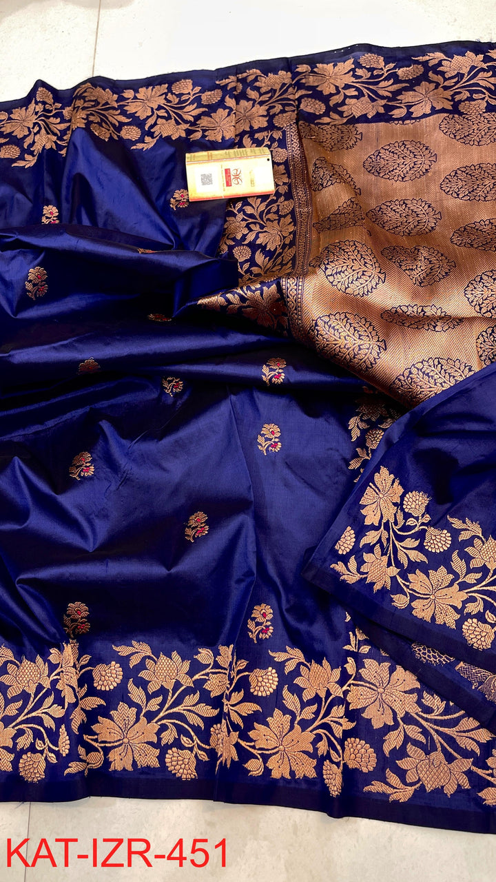 Pure Katan Silk Saree With Antique Zari Work Saree.