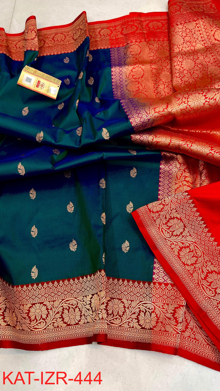 Pure Katan Silk Saree With Antique Zari Work Saree.