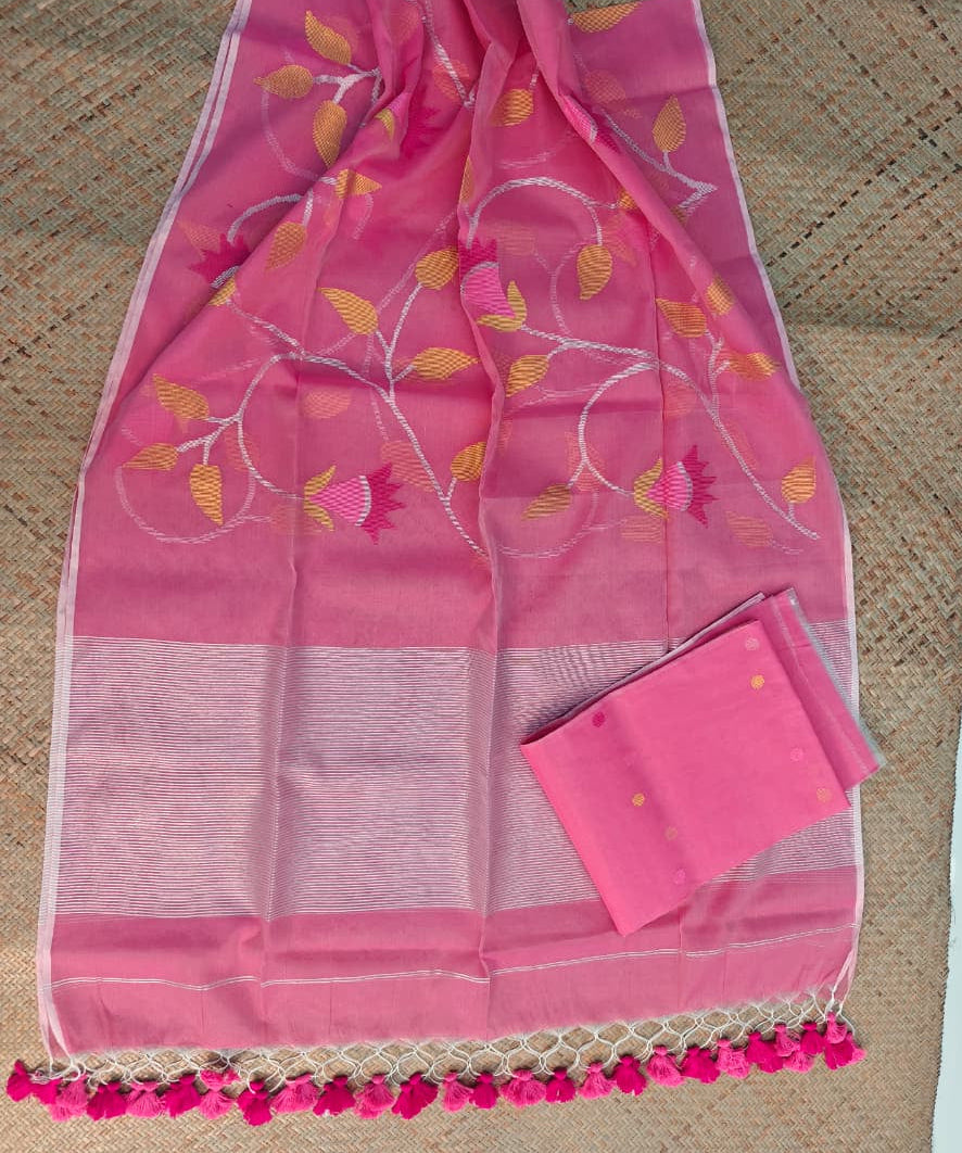 Pure Muslin Jamdani Work 2 pc Unstitched Suit