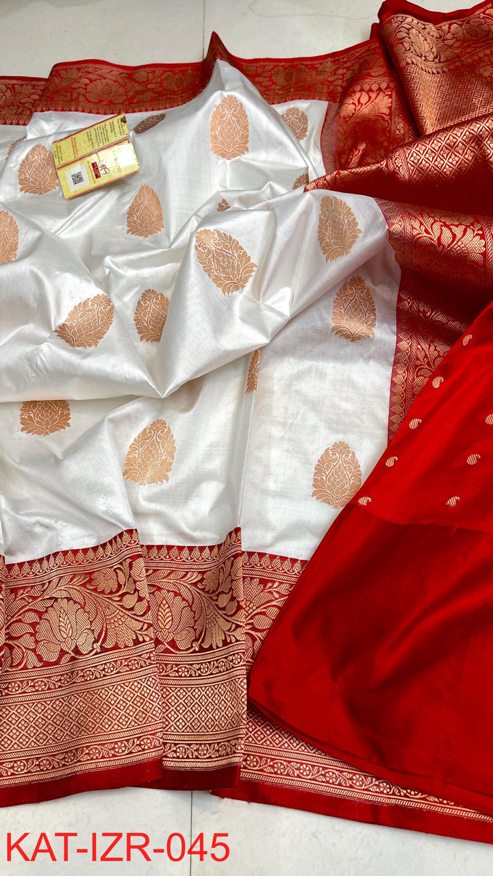 Pure Katan silk Saree with Antique Zari Work Saree.