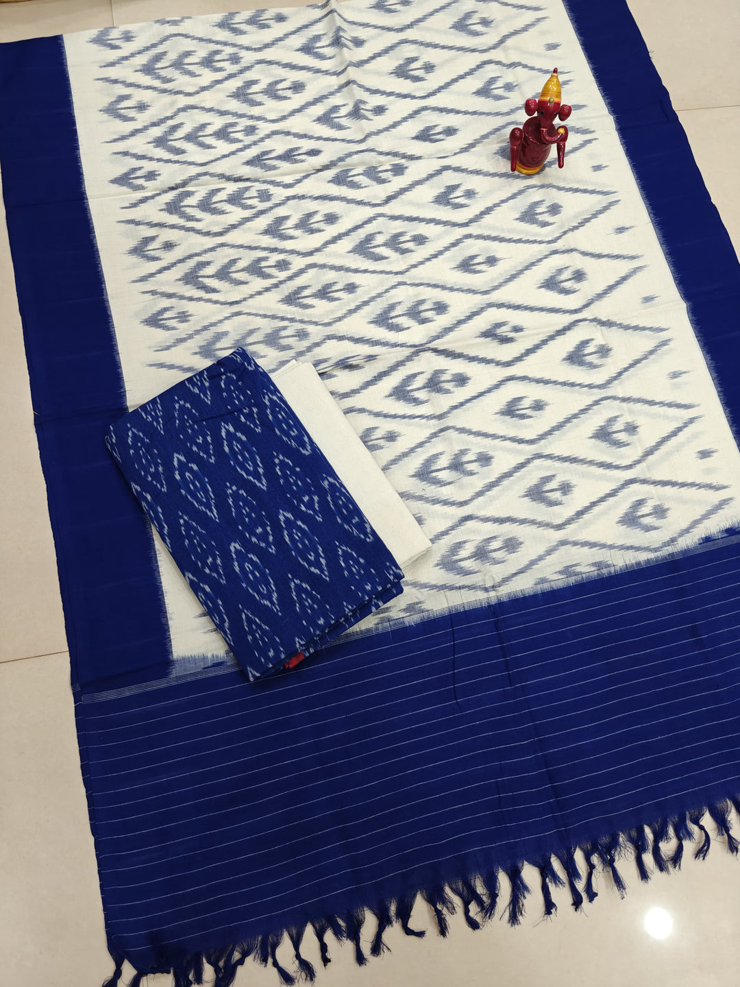 Pure Double Ikkat Cotton Unstitched Suit.