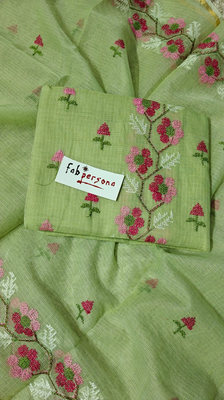 Pure Kota Doriya Embroidered Unstitched Suit With Dupatta