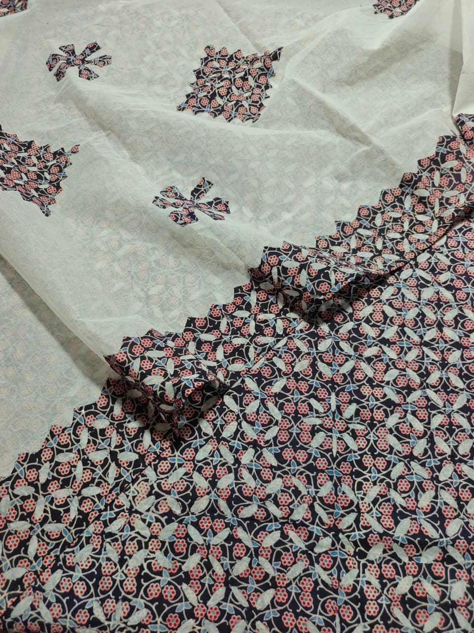 Pure Cotton Ajrakh Print  Unstitched Suit Without Bottom