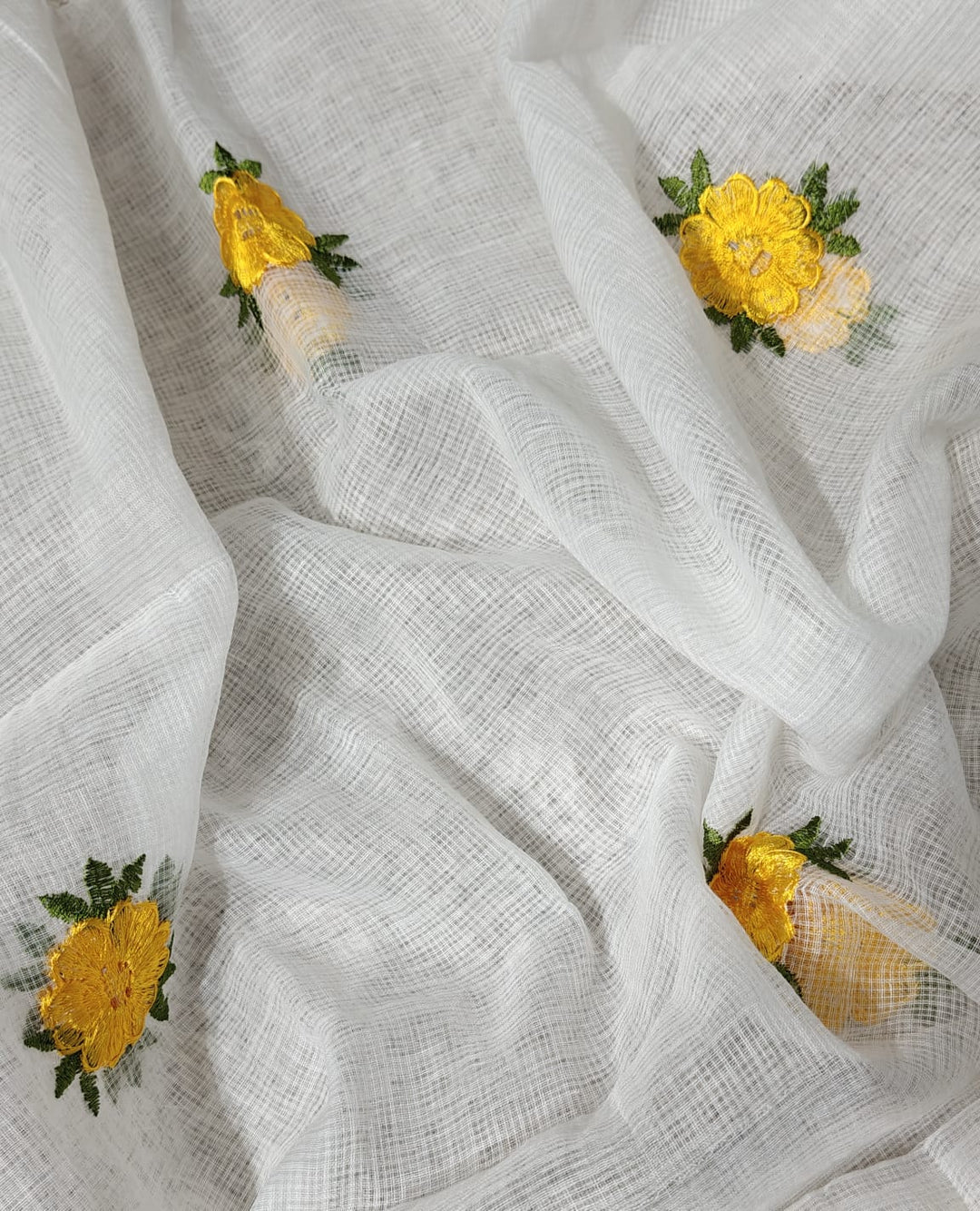 Pure Kota Doriya Embroidery Unstitched Suit With Embroidery Dupatta