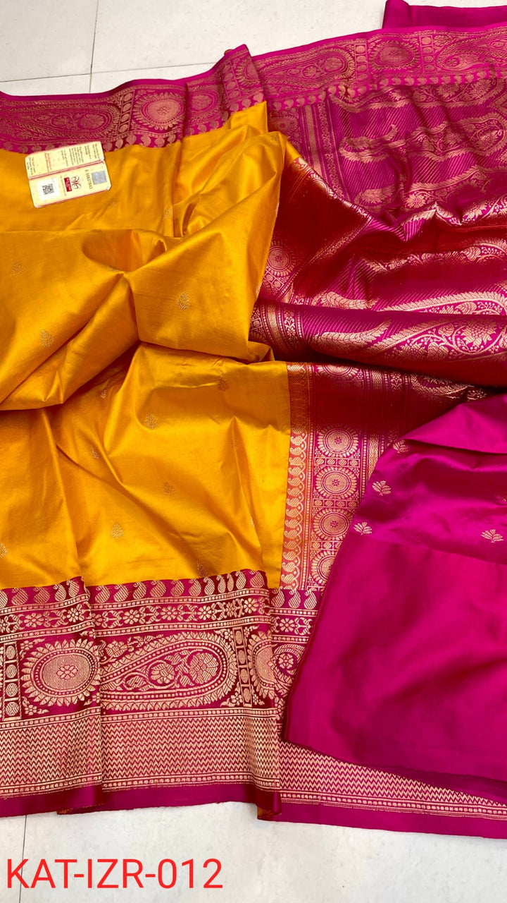 Pure Katan silk Saree with Antique Zari Work Saree.