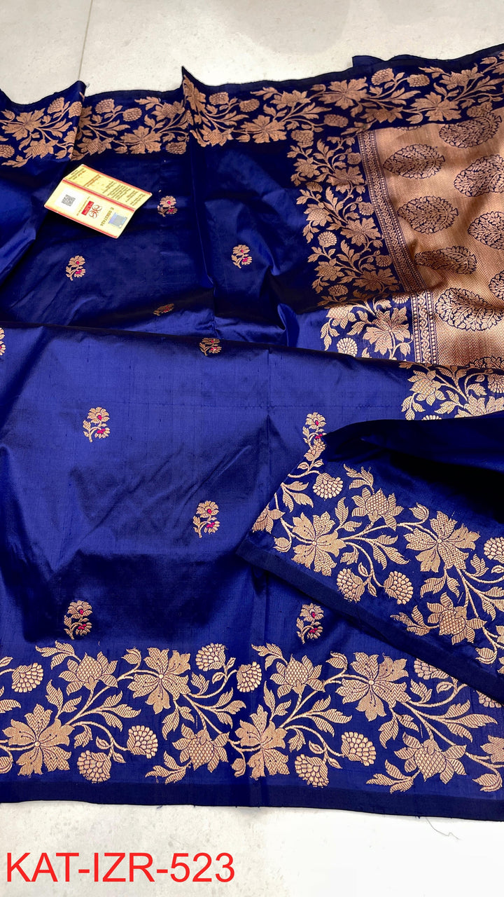 Pure Katan Silk Saree With Antique Zari Work Saree.