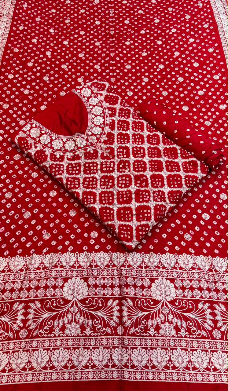Premium 3 pc Dupion Silk Zari Work Unstitched Suit