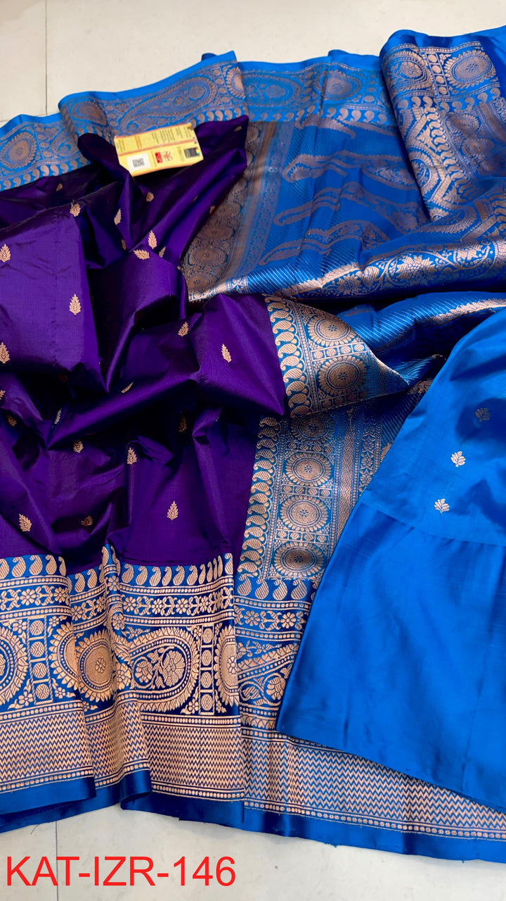 Pure Katan silk Saree with Antique Zari Work Saree.