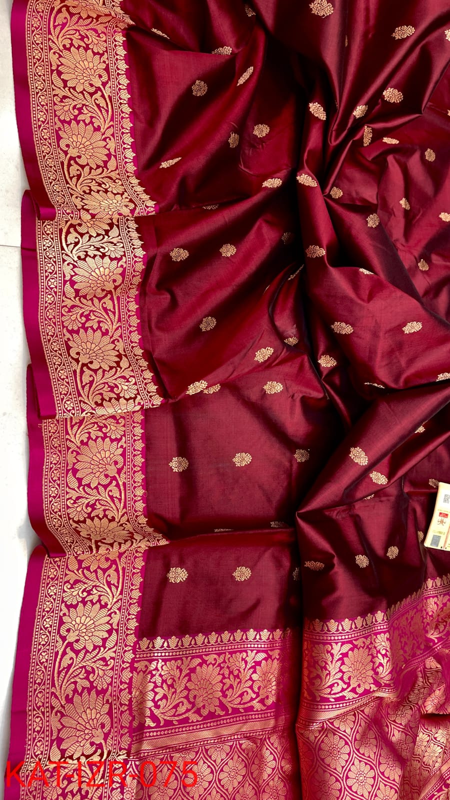 Pure Katan silk Saree with Antique Zari Work Saree.