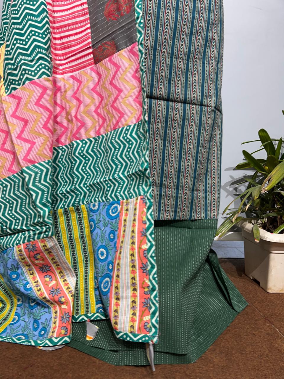 Pure Cotton Azrakh Print Unstitched suit With Dupatta.