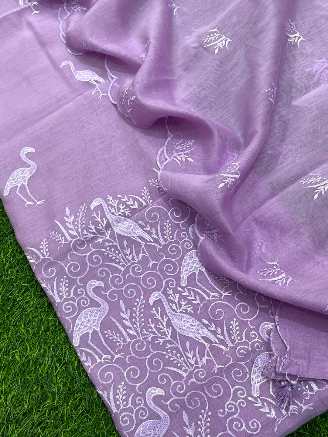 Pure Banarasi Resham Mal Chanderi Silk Unstitched Suit with Beautiful Embroidery.
