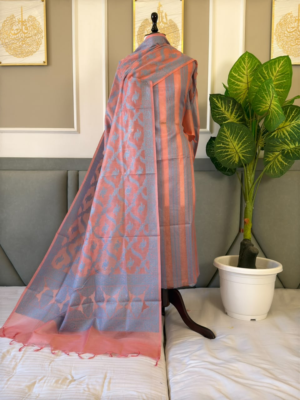 Pure Banarasi  Kota Tissue Dupion Silk Unstitched Suit