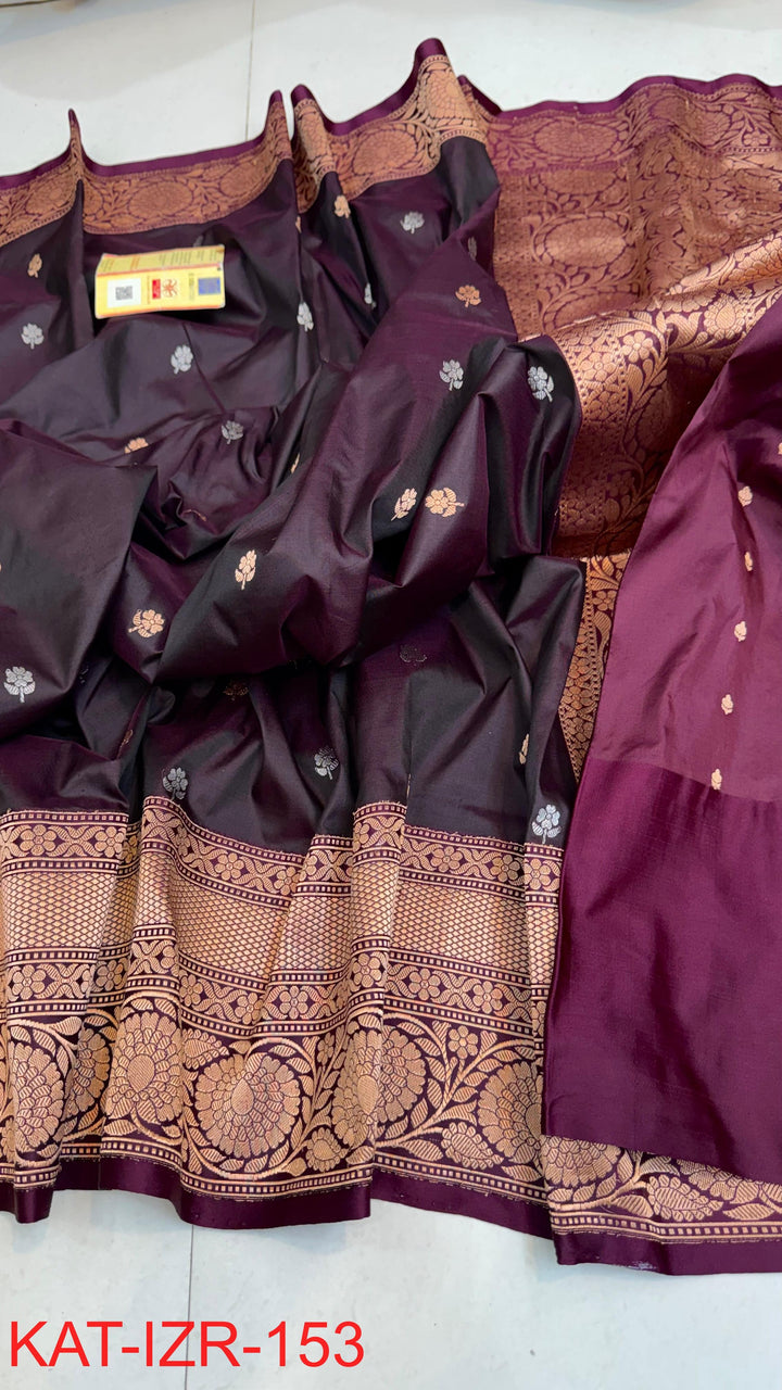 Pure Katan silk Saree with Antique Zari Work Saree.