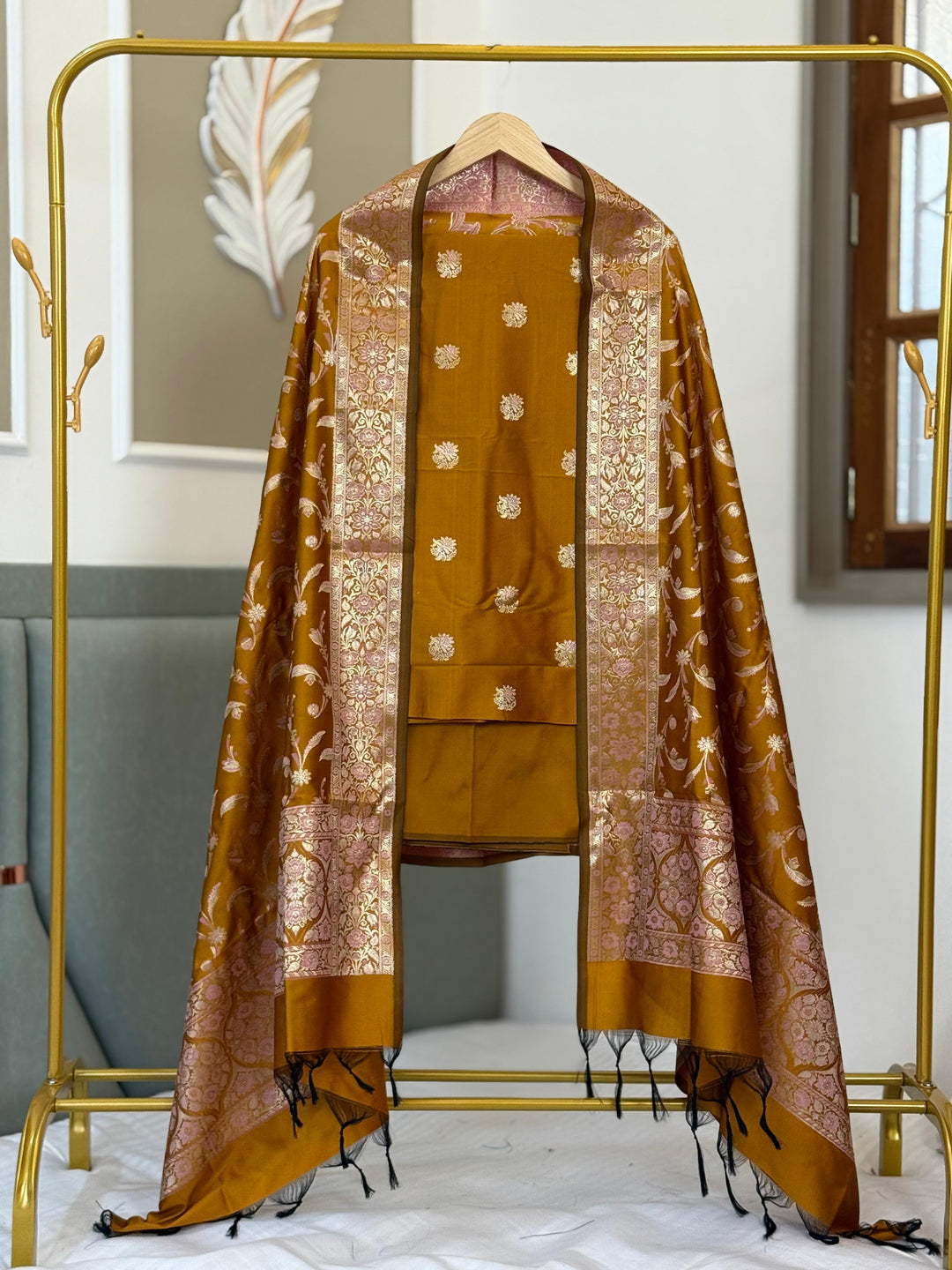 Banarasi Silk Unstitched Suit