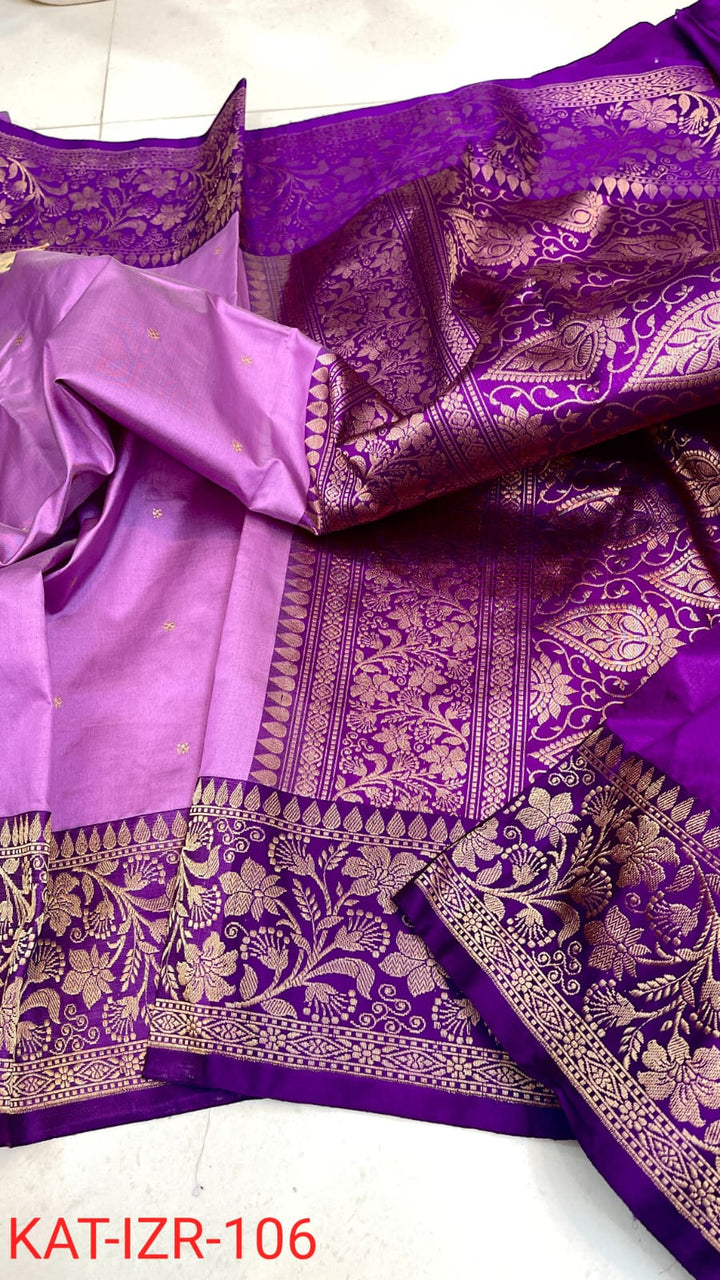 Pure Katan silk Saree with Antique Zari Work Saree.