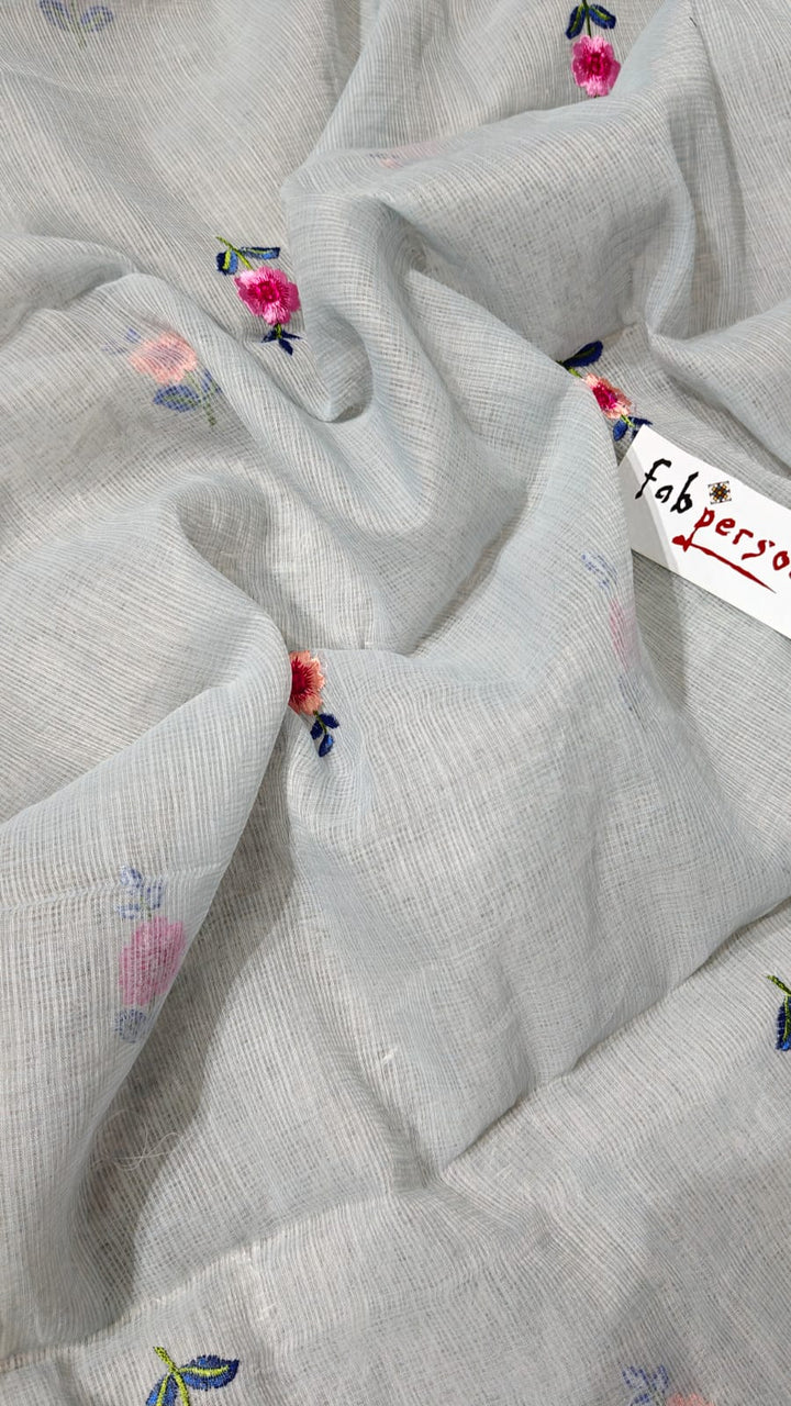 Pure Kota Doriya Embroidery Work Unstitched Suits With Kota Doriya Dupatta