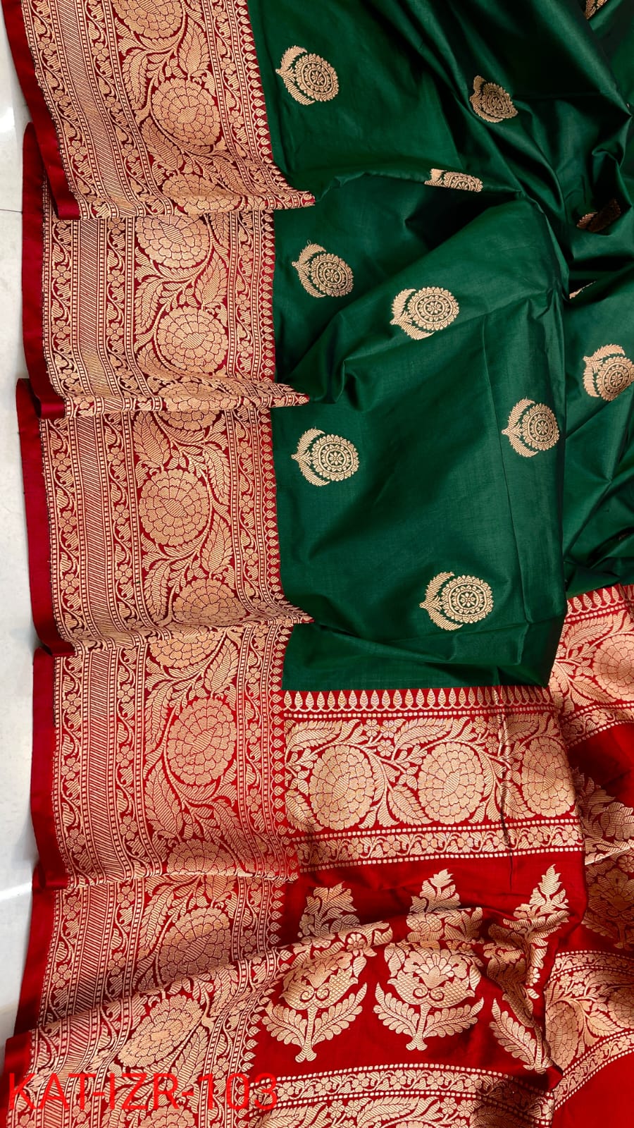 Pure Katan silk Saree with Antique Zari Work Saree.