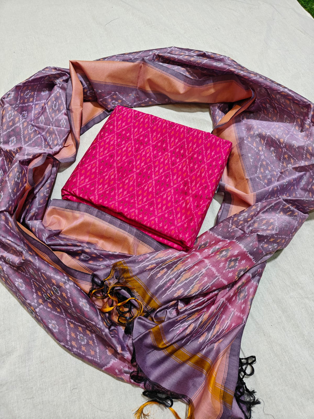 Pure Ikkat Sico Silk Unstitched Suit
