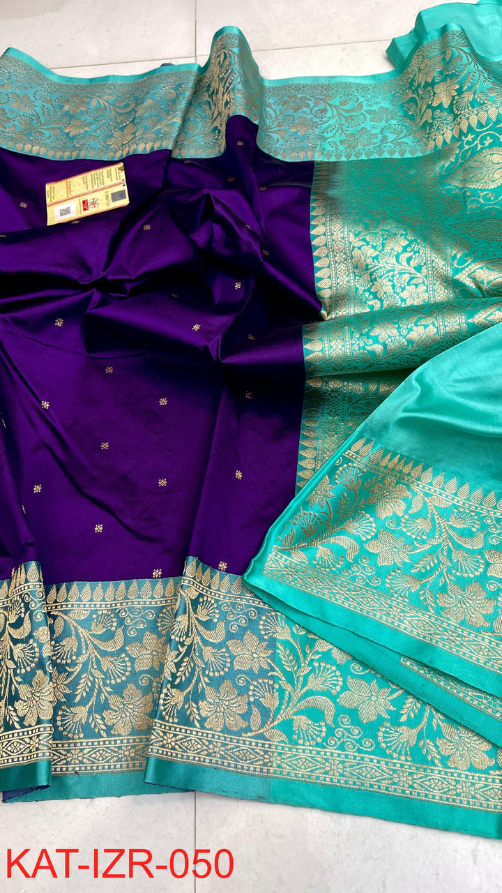 Pure Katan Silk Saree With Antique Zari Work Saree.
