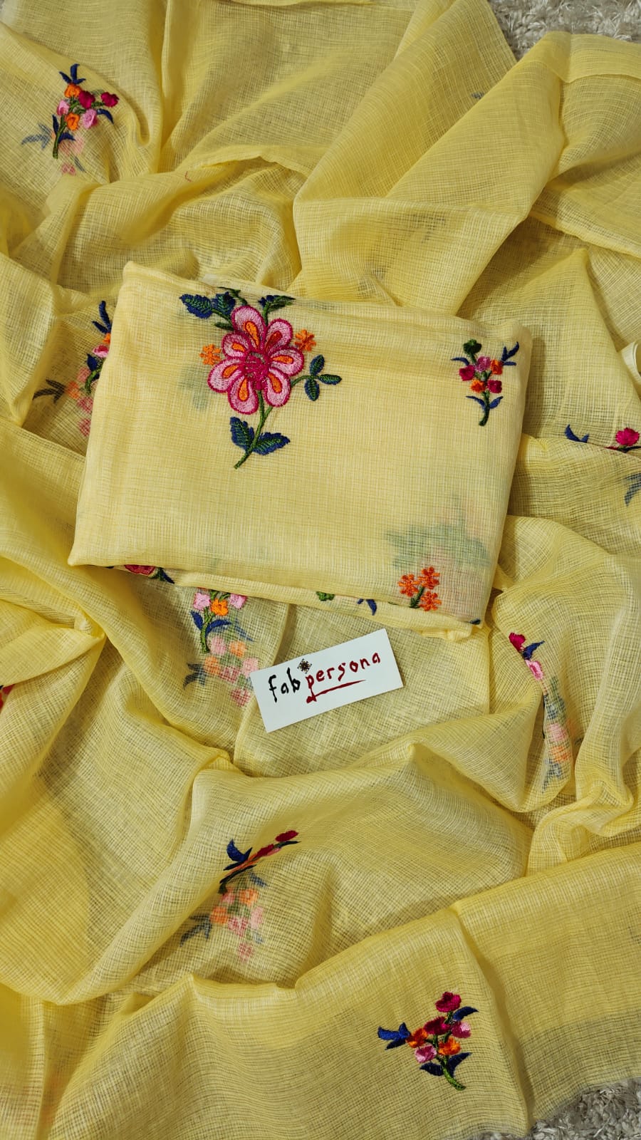 Pure Kota Doriya Embroidery Work Unstitched Suits With Kota Doriya Dupatta