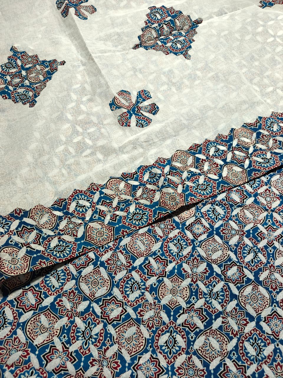 Pure Cotton Ajrakh Print  Unstitched Suit Without Bottom
