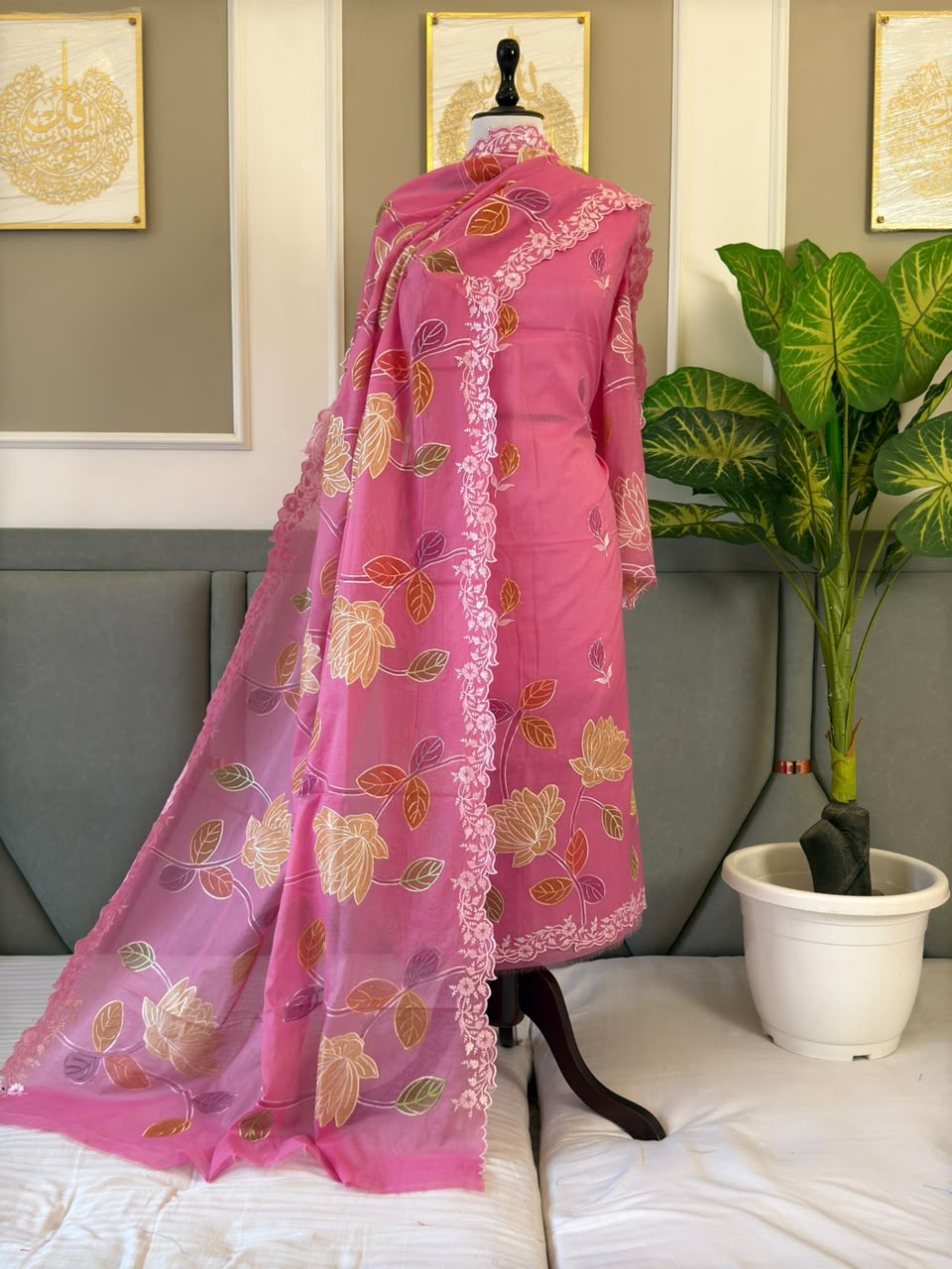 Exclusive Mal Chanderi Tissue Appliqué Suit  Collection