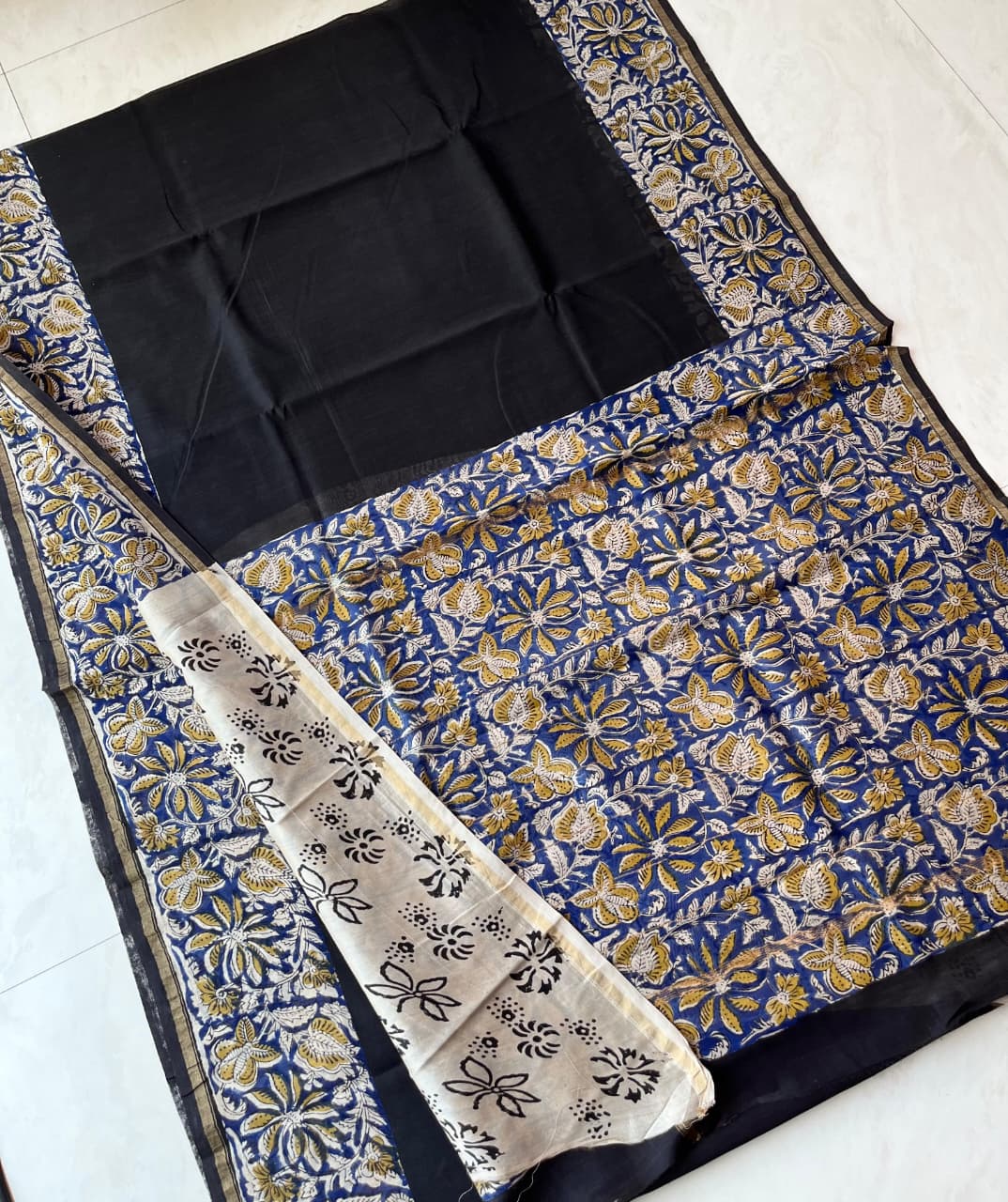Hand Block Print Pure Chanderi Saree With Blouse