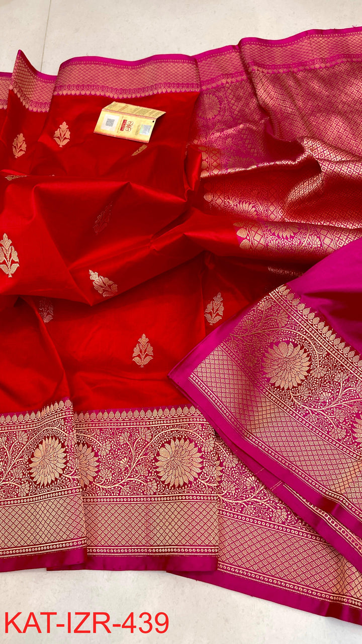 Pure Katan Silk Saree With Antique Zari Work Saree.