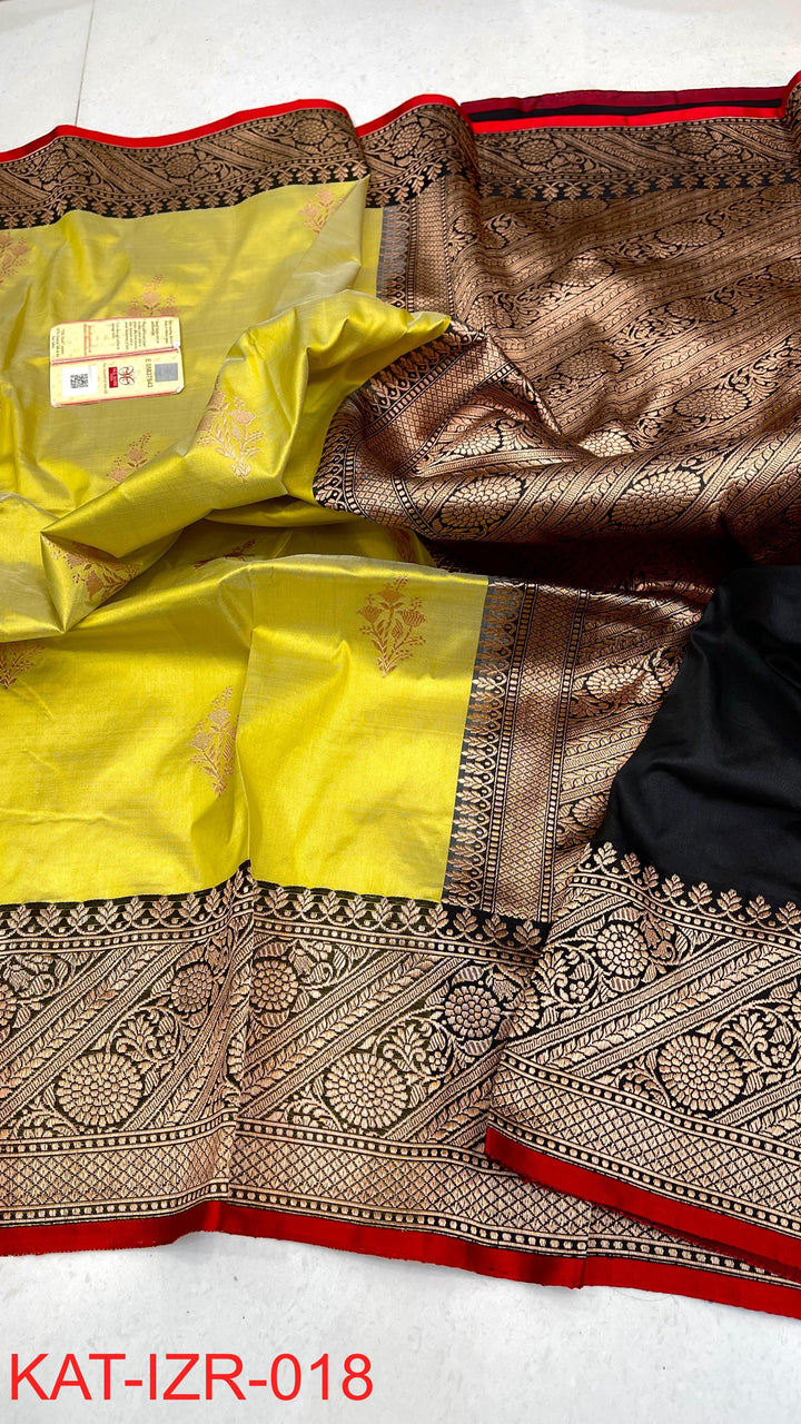 Pure Katan silk Saree with Antique Zari Work Saree.