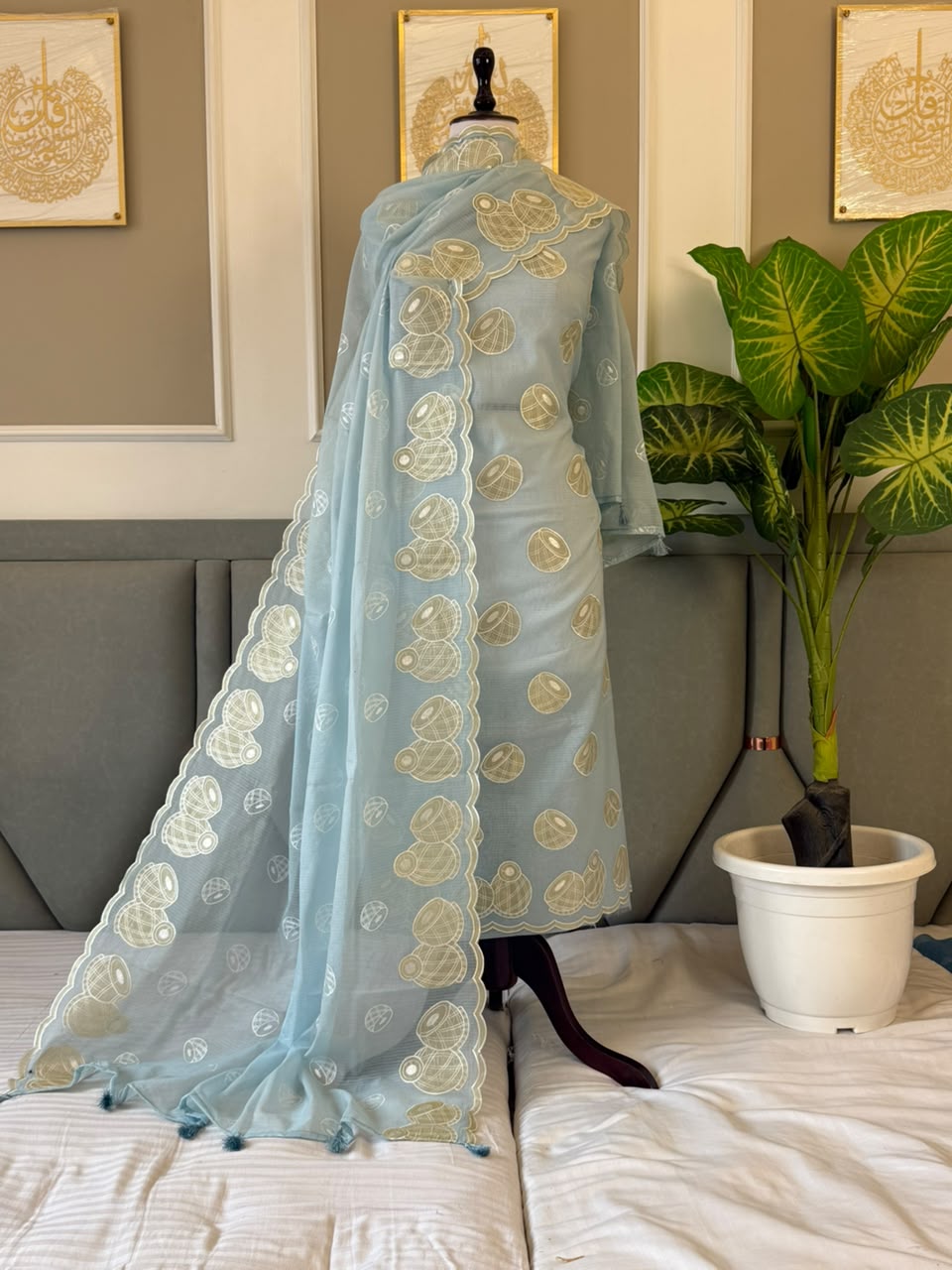 Exclusive Festive Season Banarasi Mal Chanderi Tissue Applique Embroidery