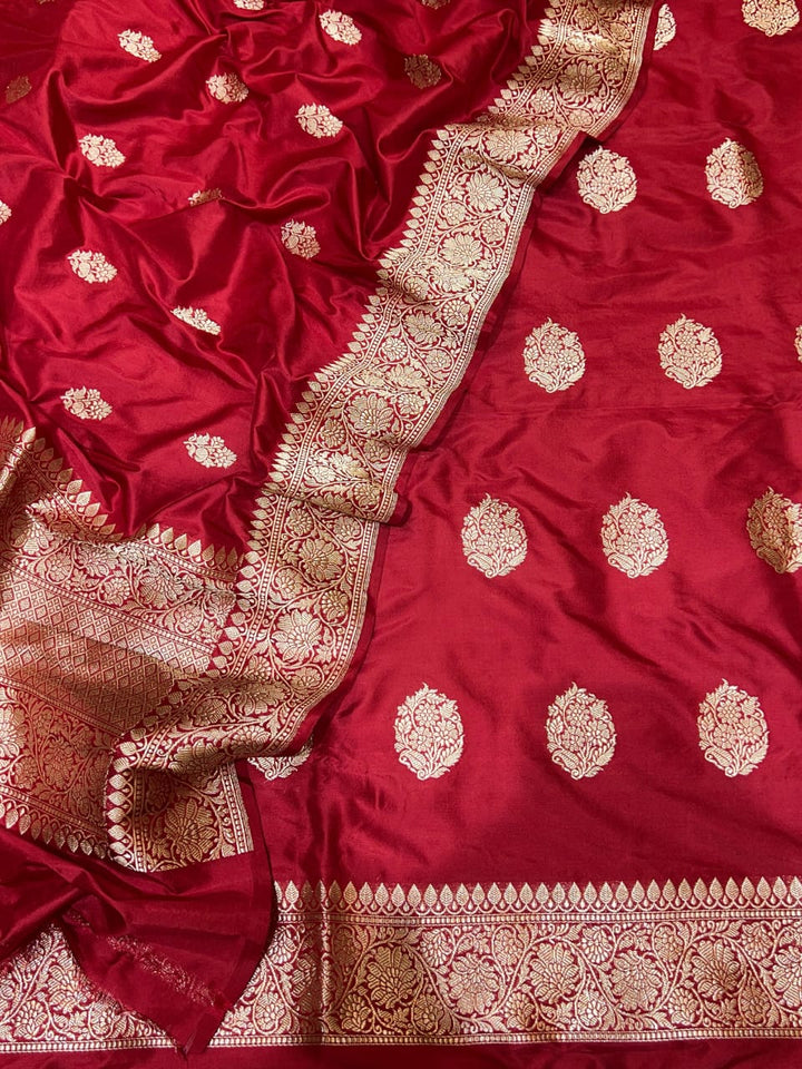 Pure Katan Silk Khadwa Work 3 PC Unstitched Suit