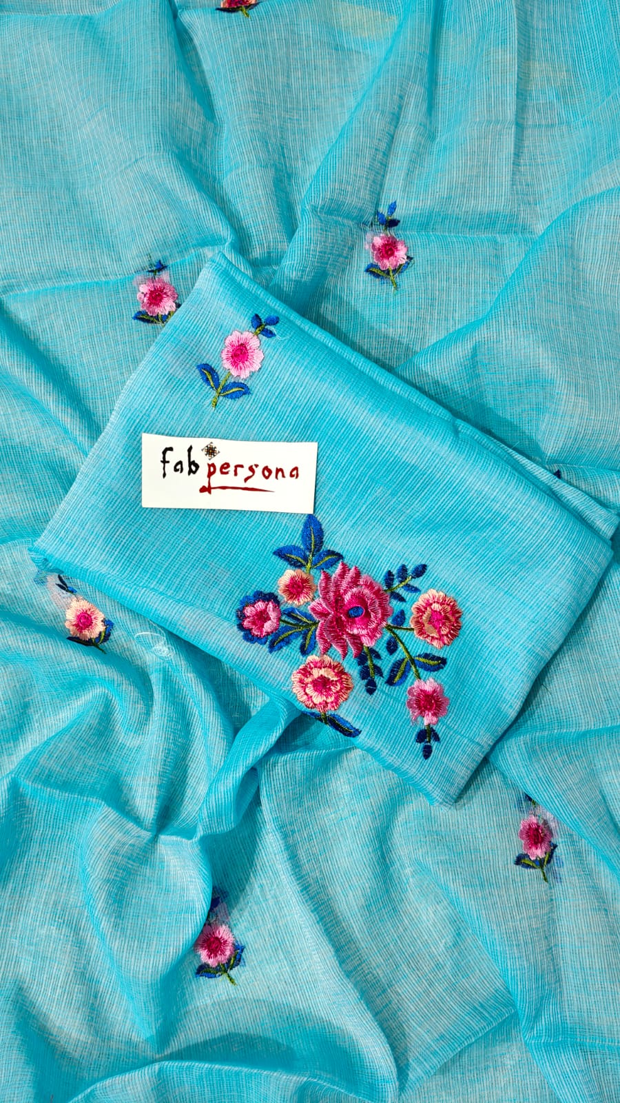 Pure Kota Doriya Embroidery Work Unstitched Suits With Kota Doriya Dupatta