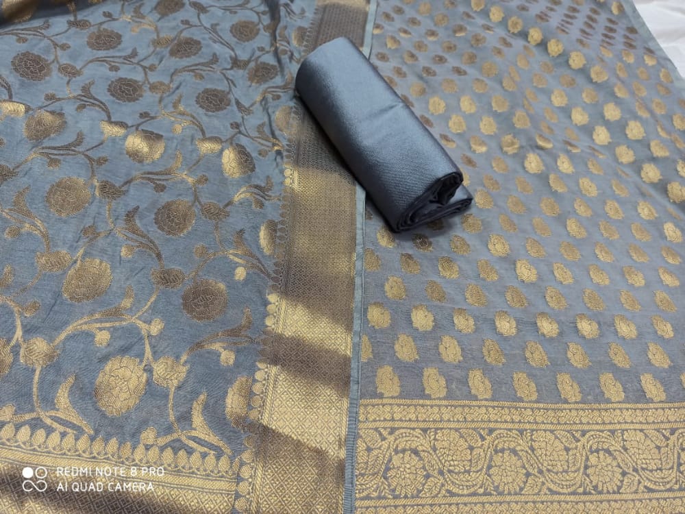 Banarasi Cotton Silk Weaved Suit With Dupatta