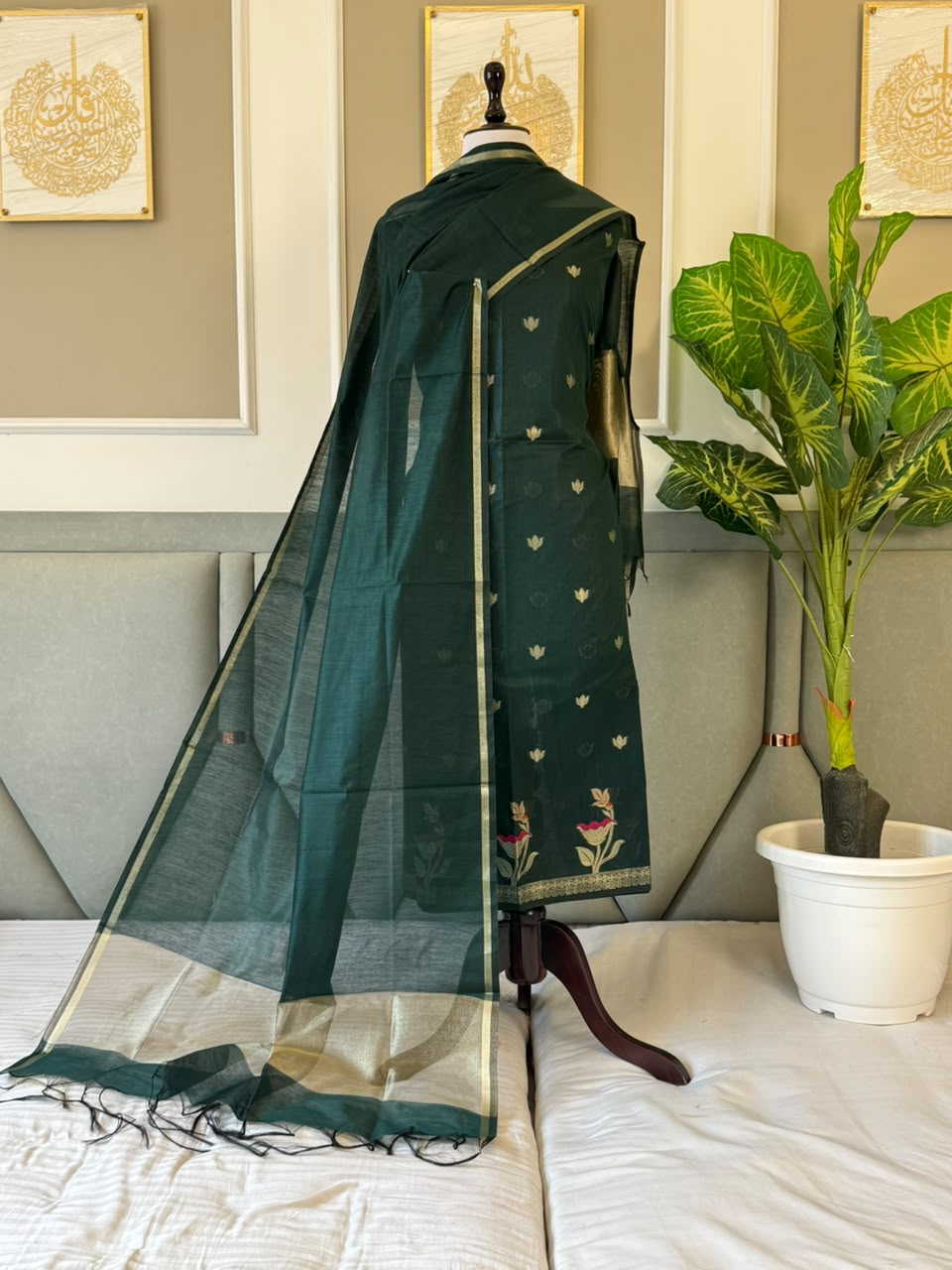 Exclusive Banarasi Cotton Silk Unstitched Suit