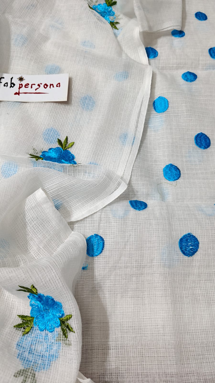 Pure Kota Doriya Embroidery Unstitched Suit With Embroidery Dupatta